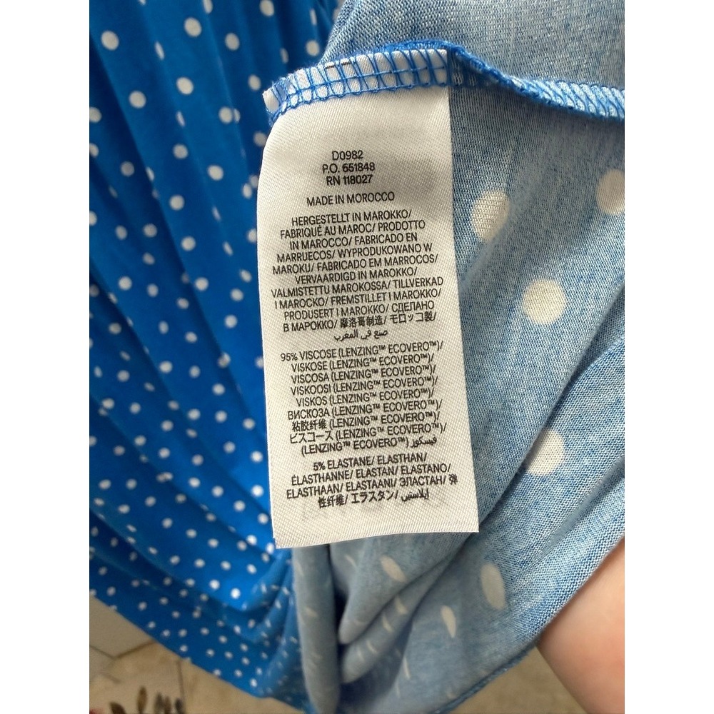 Boden Amelie Jersey Midi Dress Blue White Polka Dot Pockets US 16-18R D0982 - Picture 10 of 10